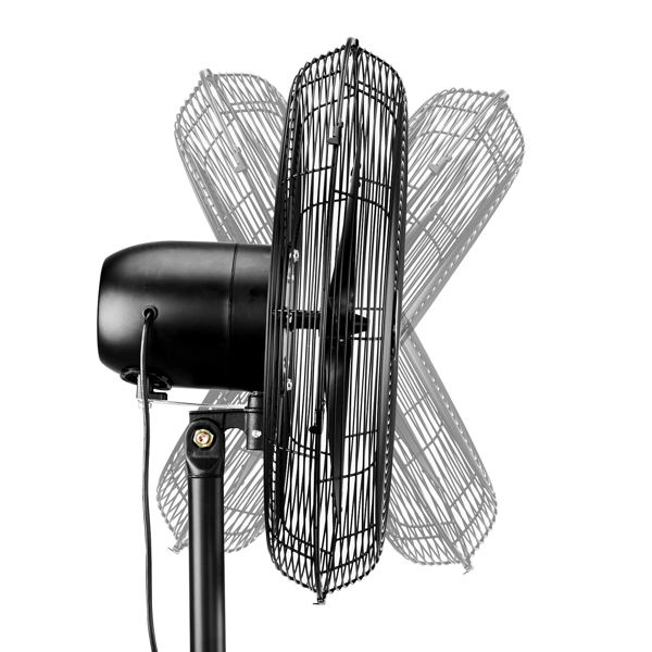 20 Inch Pedestal Floor Fan 5000CFM, Oscillating Standing Fan, Adjustable Rod, 100% BLDC Copper Motor,4 Speeds, Aluminum Blades, Metal Stand Up Fan For Industrial, Commercial, Residential, Shop