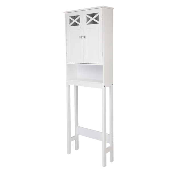 FCH Double Door Fork Toilet Cabinet White