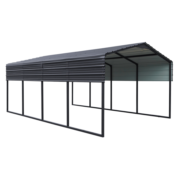 12x20 FT Metal Carport,Heavy Duty Canopy Galvanized Steel Outdoor Garage for Snow,Waterproof Car Shelter