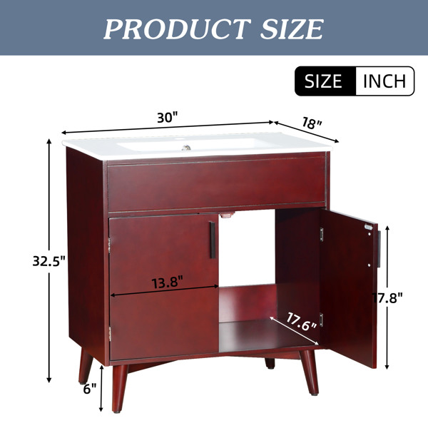 Bathroom vanity Set with Sink, Combo Cabinet, Bathroom Storage Cabinet 