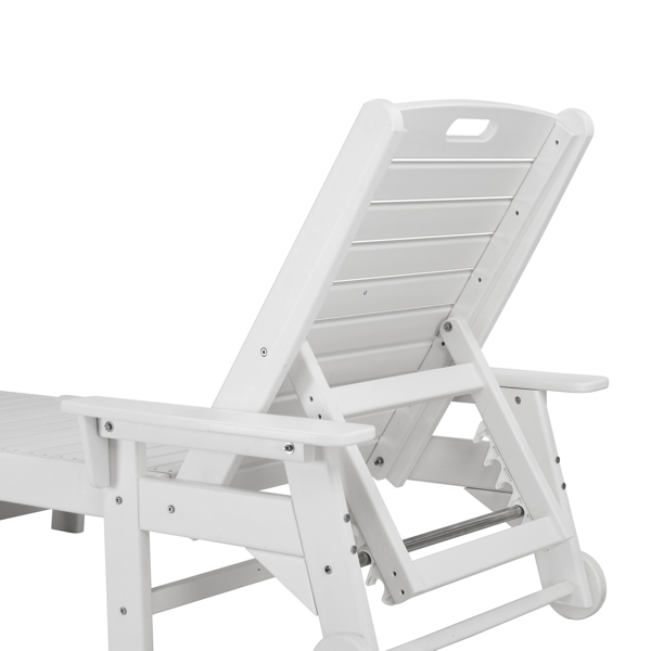 195*75.5*33cm HDPE Backrest Adjustable Lying Bed White