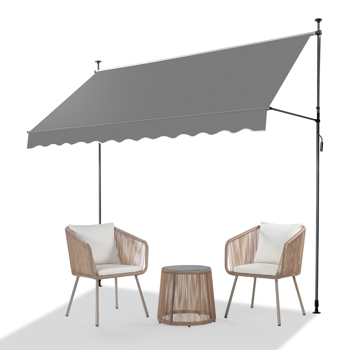 118.1\\"D x 47.2\\"W x(78.7 -118.1)\\"H Retractable Awning Grey