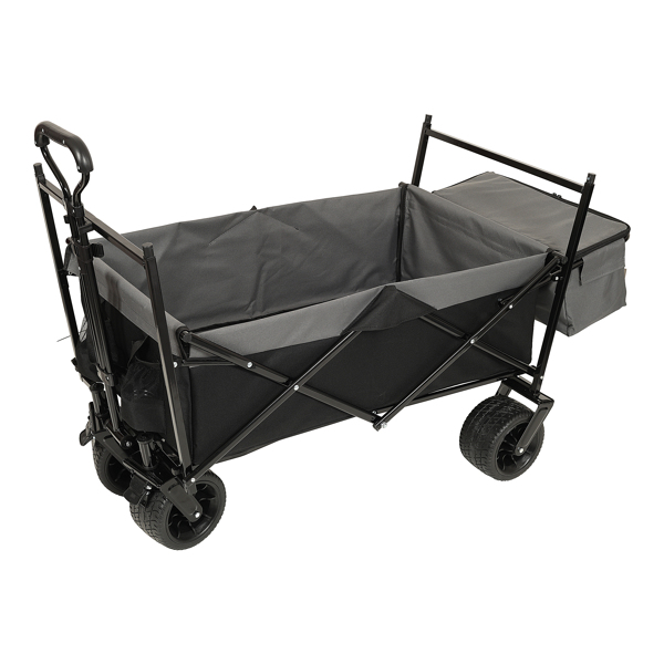 480Lbs Collapsible Wagon with Canopy,Wagon Stroller with 7" All-Terrain Wheels, Lightweight Foldable Wagon, Large Capacity for Camping, Shopping, Sports, and Garden Use,black with mosquito net