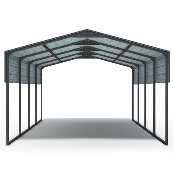 12x20 FT Metal Carport Heavy Duty with Reinforced Frame, Outdoor Garage Multi-Use Shelter Canopy Car Shelter for Pickup, Boat, Car and Tractors