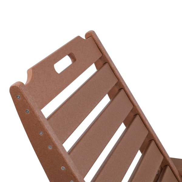 195*75.5*33cm HDPE Backrest Adjustable Lying Bed Teak Color