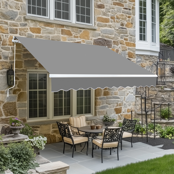 98.4"D x 117"W x 59"H Retractable Awning Grey