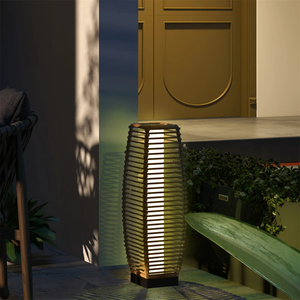 Sand Waterproof Outdoor Floor Lamp with Auto On/Off LED Lights