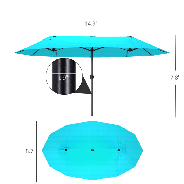 Outdoor beach umbrella /Cantilever Umbrella   Without base  ( Amazon Shipping)（Prohibited by WalMart）