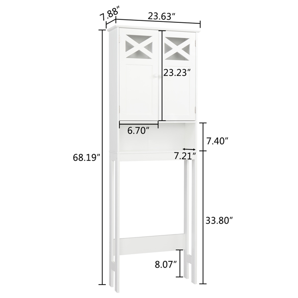 FCH Double Door Fork Toilet Cabinet White