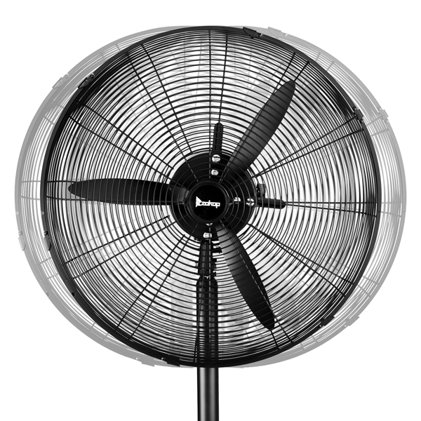 20 Inch Pedestal Floor Fan 5000CFM, Oscillating Standing Fan, Adjustable Rod, 100% BLDC Copper Motor,4 Speeds, Aluminum Blades, Metal Stand Up Fan For Industrial, Commercial, Residential, Shop