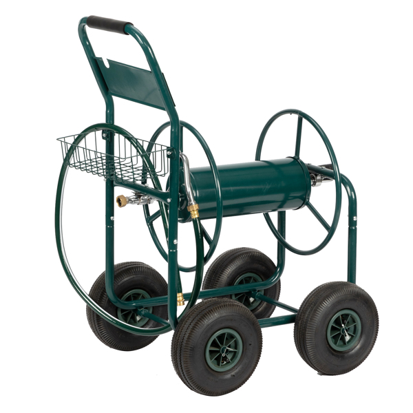 Iron Four-Wheel Pipe Truck Dark Green