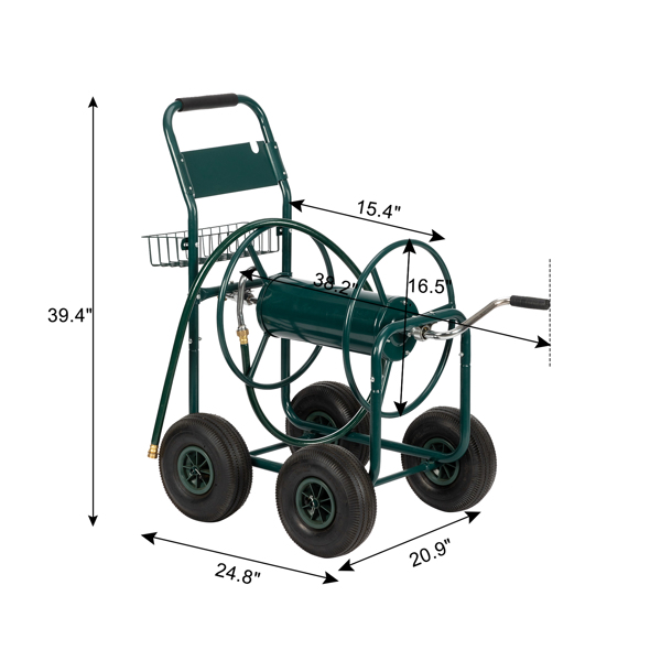 Iron Four-Wheel Pipe Truck Dark Green