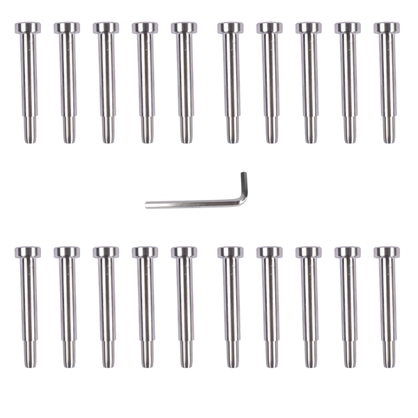 T316 20Pcs Stainless Steel Screw Fastener Kit with Wrench for 3/16" Wire Rope Cables