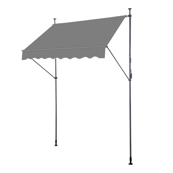 78.7"D x 47.2"W x(78.7 -118.1)"H  Retractable Awning Grey