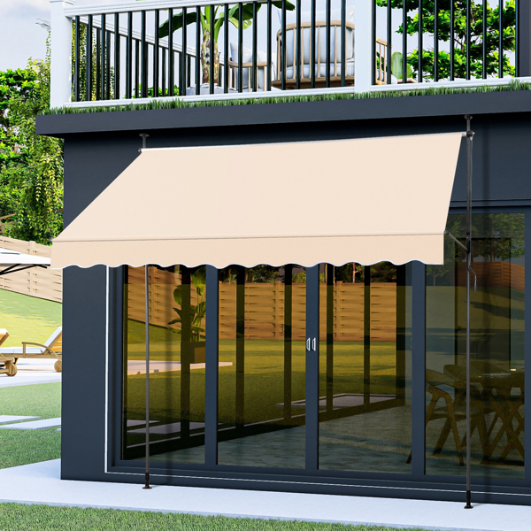 118.1"D x 47.2"W x(78.7 -118.1)"H Retractable Awning Khaki