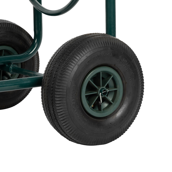 Iron Four-Wheel Pipe Truck Dark Green