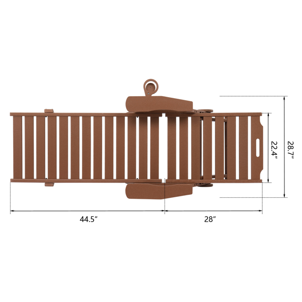 195*75.5*33cm HDPE Backrest Adjustable Lying Bed Teak Color