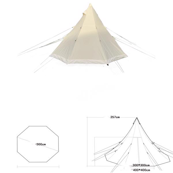 Bell Tent 4 Season 9.85ft  Glamping Tent, Hot Tent,Ideal for Family Camping, Hiking,Canvas Tent with Aluminum Pole. Support Camouflage Fabric Customization