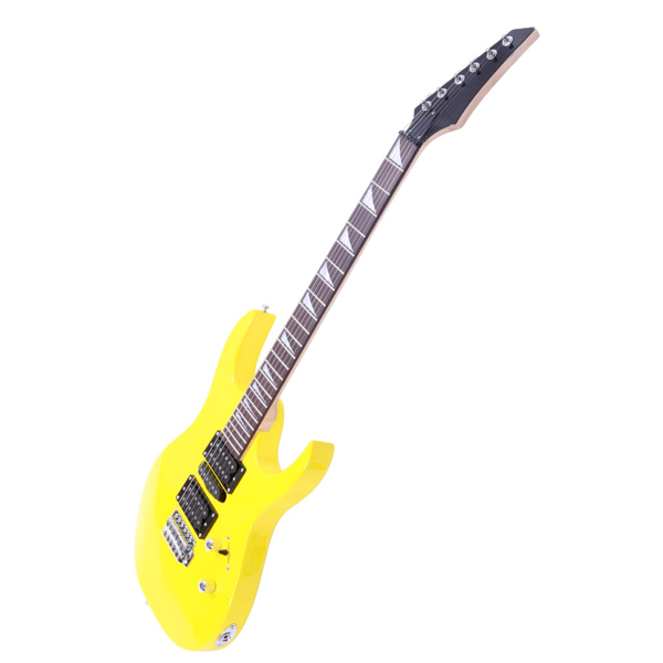 Novice Entry Level 170 Electric Guitar HSH Pickup   Bag   Strap   Paddle   Rocker   Cable   Wrench Tool Yellow