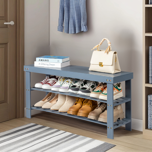 FCH 3-Tier Seamless Top Bamboo Shoe Rack