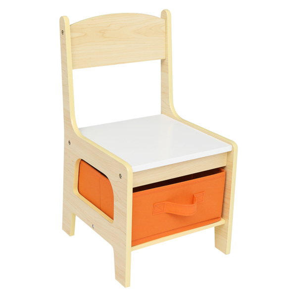 Children's Wooden Table And Chair Set With Two Storage Bags (One Table And Two Chairs)