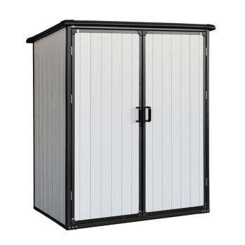 5x3FT Outdoor Storage Shed Waterproof Resin Cabinet with Lockable Doors for Bikes and Patio Furniture