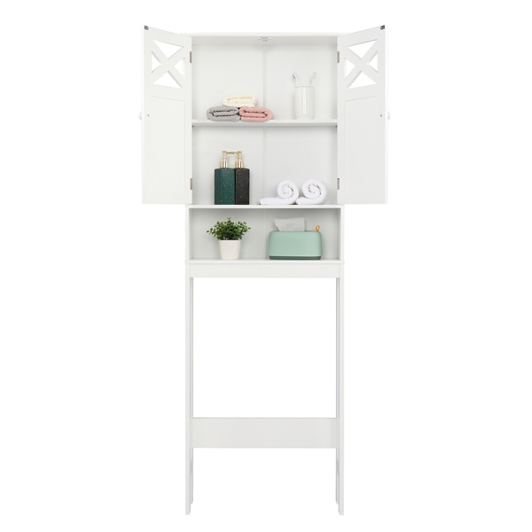 FCH Double Door Fork Toilet Cabinet White