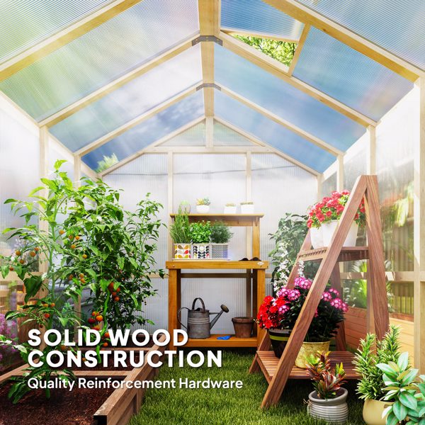 Wooden Walk-in Greenhouse Kit  ( Amazon Shipping)（Prohibited by WalMart）