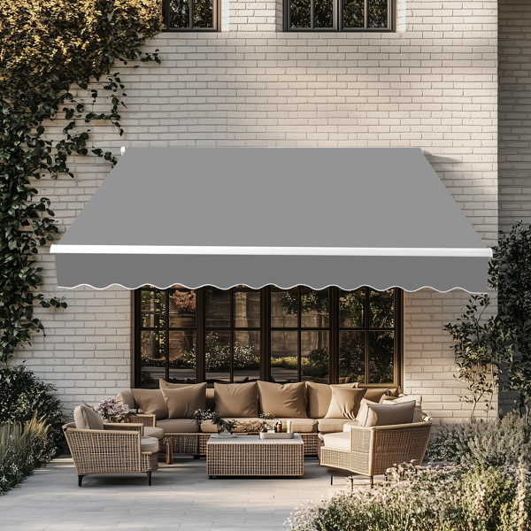 98.4"D x 117"W x 59"H Retractable Awning Grey