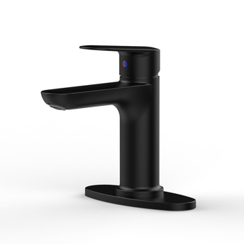 Matte Black Single Handle Bathroom Faucet with Deck For 1 or 3 Holes,Laundry Vanity Sink Faucet with Two 9/16\\" Hoses[Unable to ship on weekends]