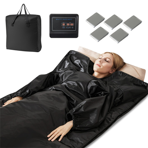 Infrared Sauna Blanket for Home Use with Armholes Wraps and Sauna Bag