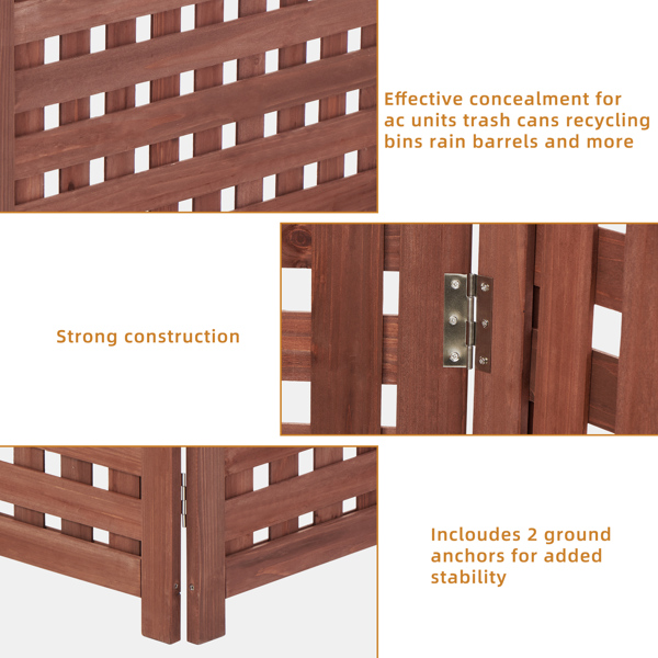 Air Conditioner Fence Screen Outside, Cedar Privacy Fence 3 Panels to Hide AC & Trash Enclosure, 32"W x 38"H 