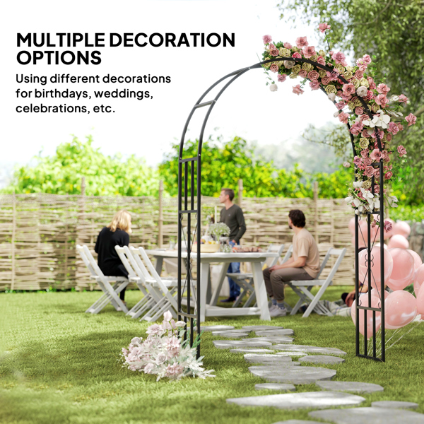 Steel Garden Arch with Gate ( Amazon Shipping)（Prohibited by WalMart）