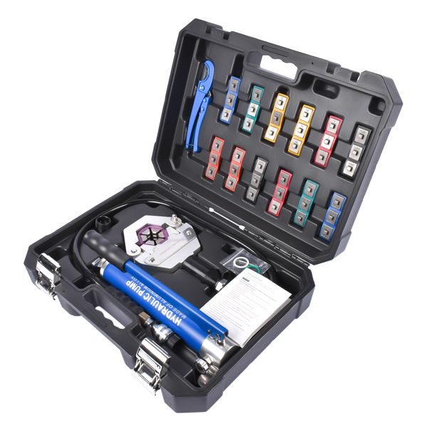 Hydraulic Hose Crimping Tool AC Crimping Tool, Manually Operated AC Hose Crimper with 7 Sets of Dies