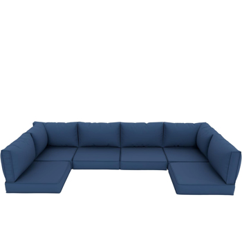 14 PCS Outdoor Cushions for Patio Furniture Replacement, Patio Furniture Cushions with Sponge, Deep Seat Patio Cushions(NAVY BLUE)【Temu is banned, can not be shipped on weekends, order carefully】