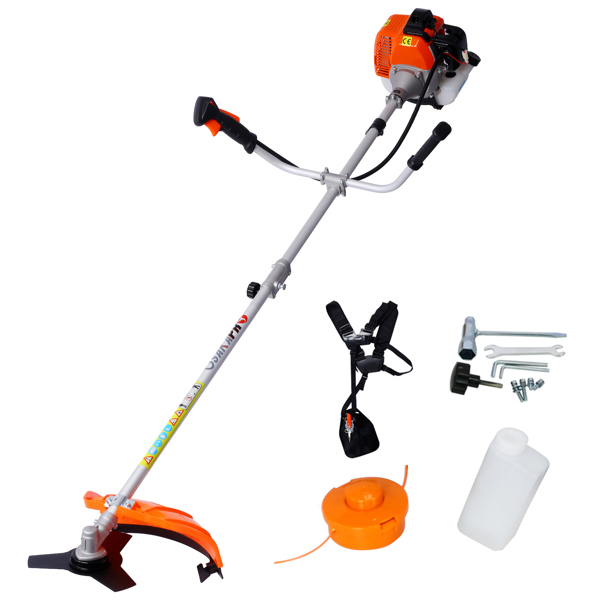 52cc Weed Eater/Wacker Gas Powered, 2 in 1 String Trimme,with 10'' Brush Cutter,Rubber Handle & Shoulder Strap Included