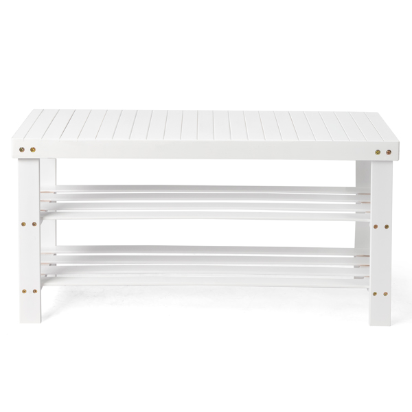 FCH 3-Tier Seamless Top Bamboo Shoe Rack