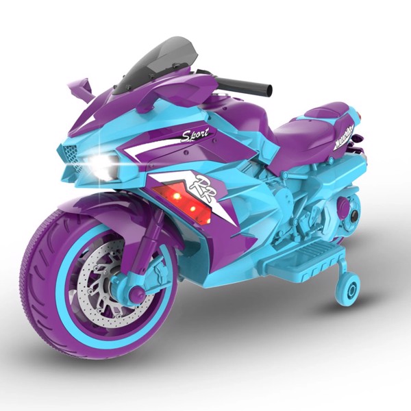 Electric Motorcycle for Kids, 12V Battery Powered Ride on Toy with LED Light Wheels, MP3，two wheels（not shipped on weekends）