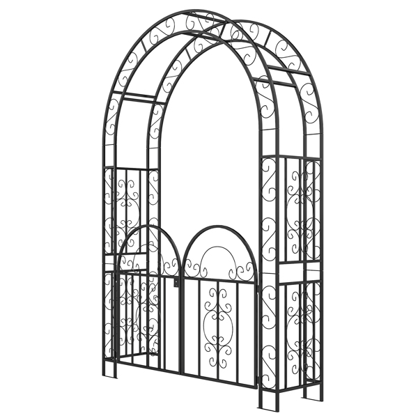 Steel Garden Arch with Gate ( Amazon Shipping)（Prohibited by WalMart）