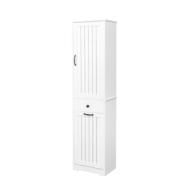 Laundry Cabinet ,with 1 Storage cabinet and 1 Drawer - White