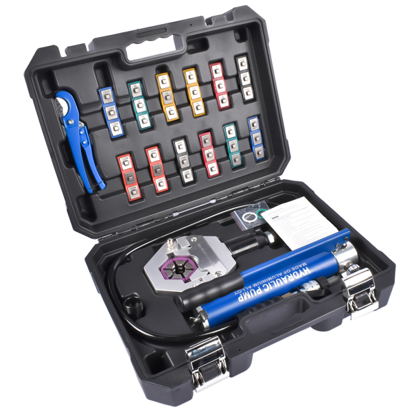 Hydraulic Hose Crimping Tool AC Crimping Tool, Manually Operated AC Hose Crimper with 7 Sets of Dies