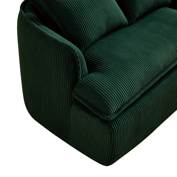 Convertible Compressed Sofa Chair with Ottoman, Modern Corduroy Fabric Armchair for Small Spaces, Living Room, Dorm, or Apartment