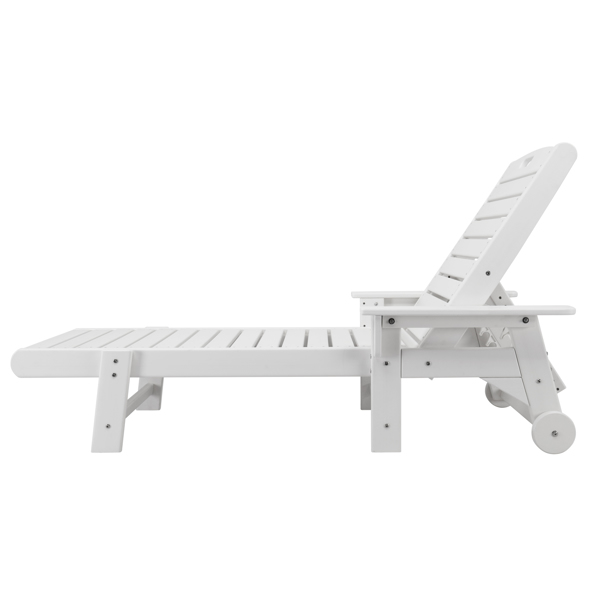 195*75.5*33cm HDPE Backrest Adjustable Lying Bed White