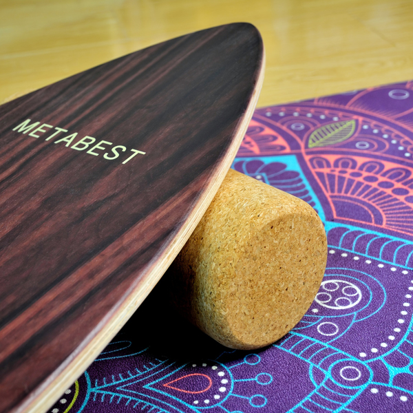 Surf-Inspired Wooden Balance Board with Wheel – Enhance Core Strength, Stability, and Fun for Fitness & Home Workouts