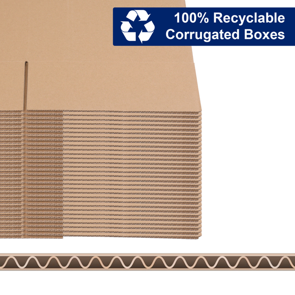 50pcs 10 "x 8" x 6 "(25.4x20.3x15.2cm) thick 3mm corrugated cardboard box in kraft paper color