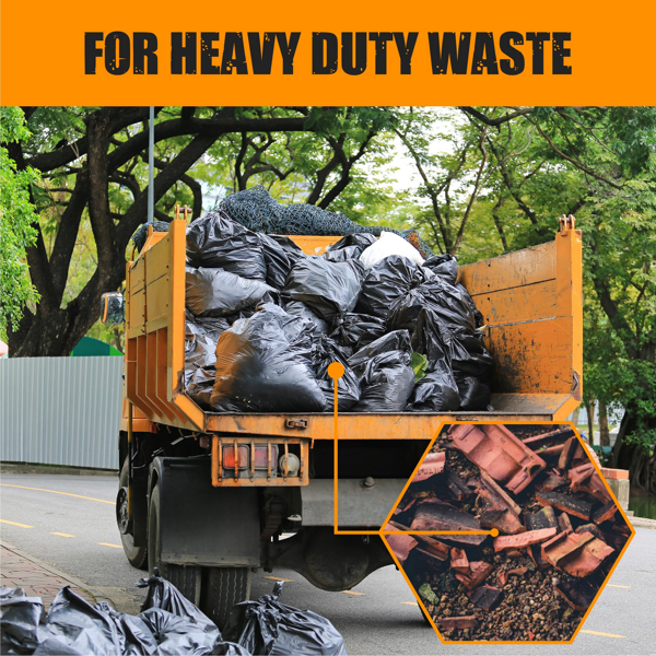 65Gallon heavy-duty black garbage bag -1.9MIL thick, sturdy, durable, large capacity - very suitable for household and commercial use -47in * 55in disposable garbage bag, 100PCS