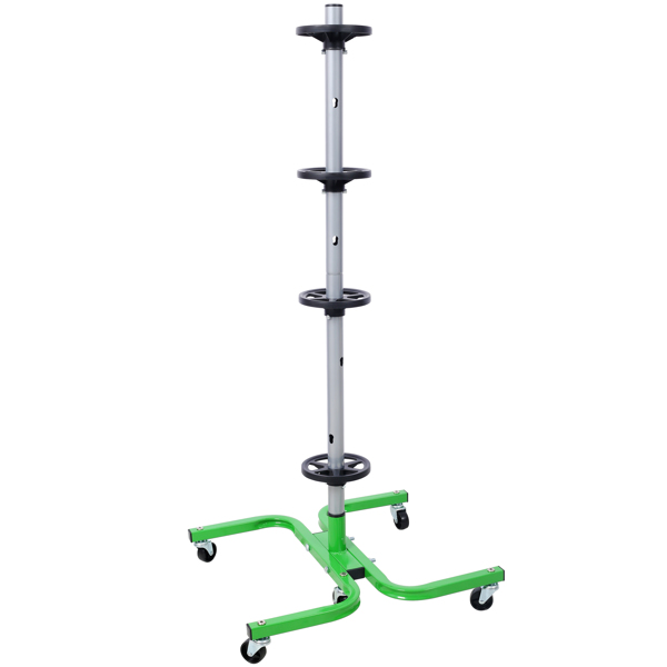 Storage Stand  With Wheels 275 LBS Total Capacity  Uses Six 2in Swivel Caster Wheels green color