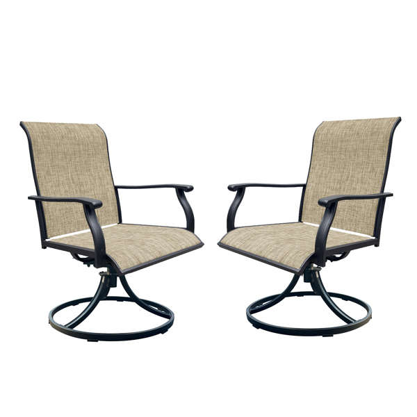 Swivel Dining Chairs Set of 2, Outdoor Swivel Breathable Textilene Patio Chairs Lawn Chairs for Front Porch Backyard Deck