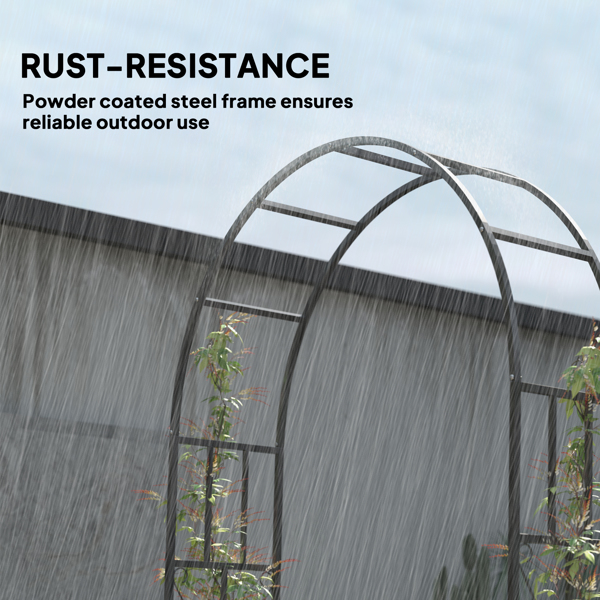 Steel Garden Arch with Gate ( Amazon Shipping)（Prohibited by WalMart）