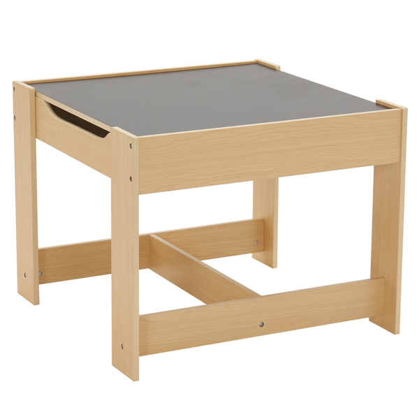 Children's Wooden Table And Chair Set With Two Storage Bags (One Table And Two Chairs)